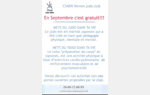 En septembre le judo et le taïso c'est gratuit!!!