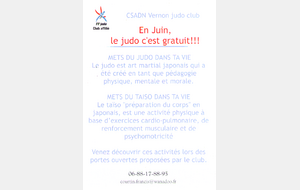 En juin, le judo c'est gratuit!!!